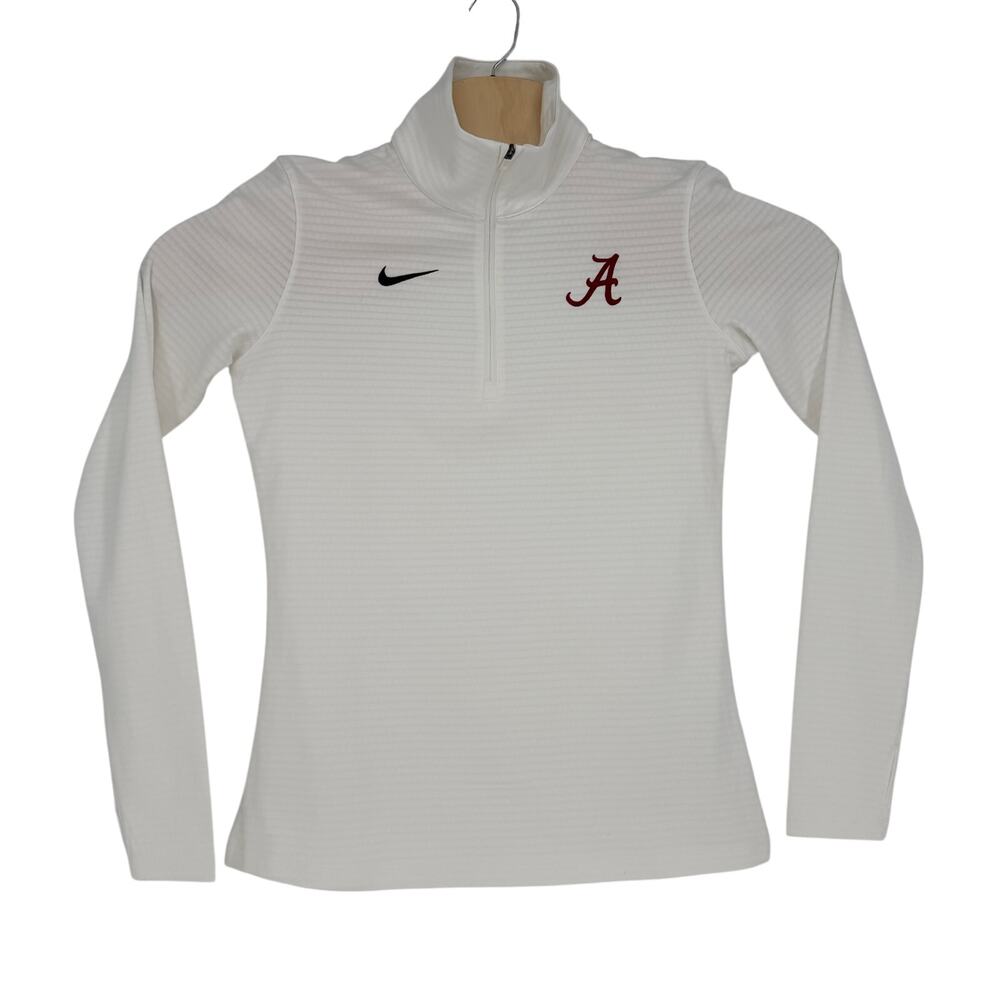Women's Nike Dri-Fit Alabama 1/4 Zip White Pullover Size Medium